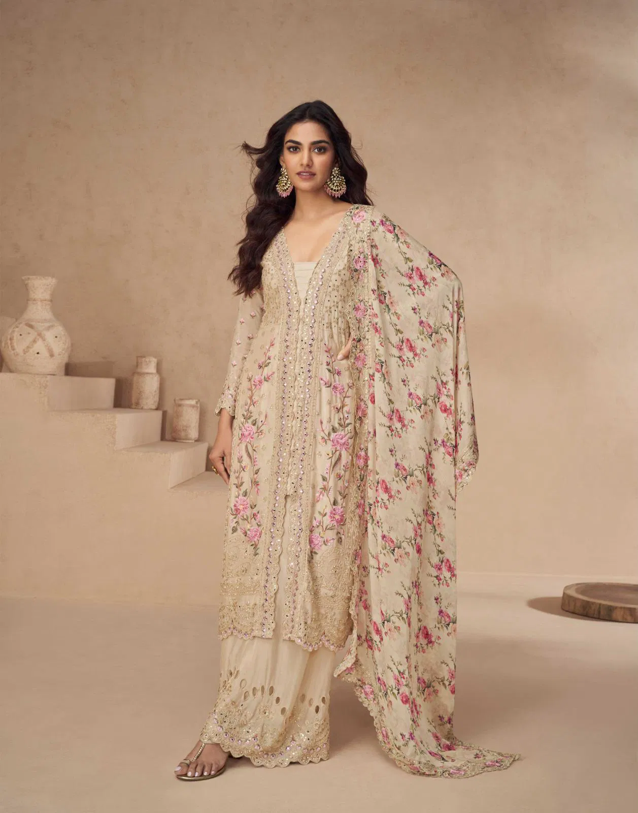  Aarna by Aashirwad Premium Chinon Silk Readymade Salwar Kameez